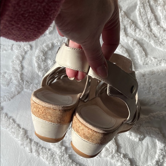 Dansko Off White Wedge Sandals - Picture 3 of 7